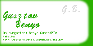 gusztav benyo business card